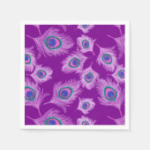 Orchid Peacock Feathers op Amethyst Paars Servetten (Voorkant)