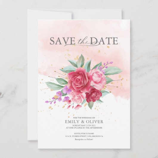 Orchid & Peonies bruiloft bouquet Kaart (Voorkant)