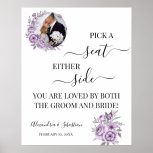 Orchid Pick A Seat Beide Side Weduwen Sign Poster