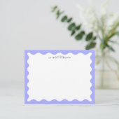 Orchid Purple Wavy Frame Note Card Kaart (Staand voorkant)