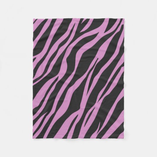Orchid roze Zebra gestreept Fleece Deken (Voorkant)