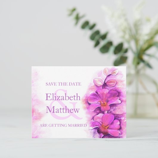 Orchid schilderde bloem, behalve de datumkaart aankondigingskaart (Staand voorkant)