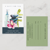 ORCHID STONE SPA MASSAGE THERAPY GIFT CERTIFICATE VISITEKAARTJE (Voorkant / Achterkant)