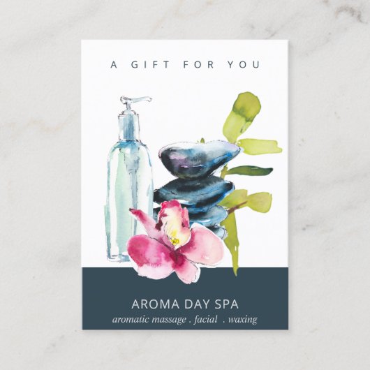ORCHID STONE SPA MASSAGE THERAPY GIFT CERTIFICATE VISITEKAARTJE (Voorkant)