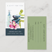 ORCHID STONE SPA MASSAGE THERAPY GIFT CERTIFICATE VISITEKAARTJE (Voorkant / Achterkant)