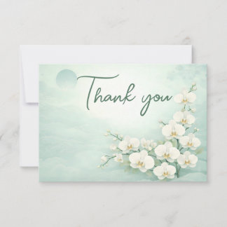 Orchid Thank You Card – Ivory White Floral Design Bedankkaart