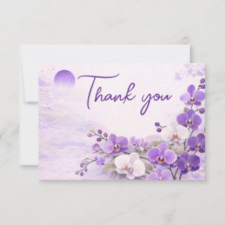 Orchid Thank You Card – Purple Floral Design Bedankkaart