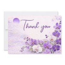 Orchid Thank You Card – Purple Floral Design