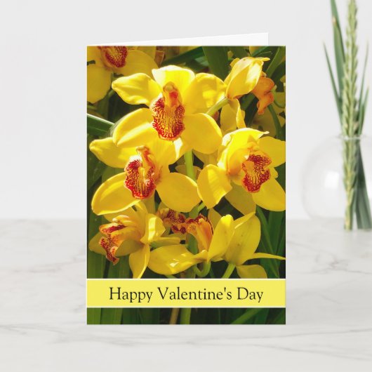 Orchid Valentine's Day Card w/Victor Hugo Quote Kaart (Voorkant)