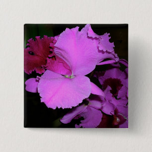 Orchid Vierkante Button 5,1 Cm