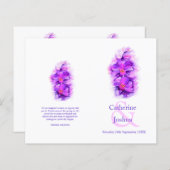 Orchid waterverf paars Wedding Programme (Voorkant / Achterkant)