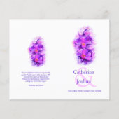 Orchid waterverf paars Wedding Programme (Voorkant)