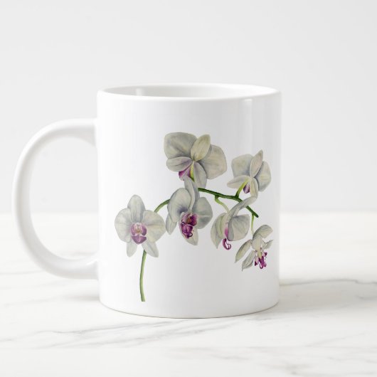 Orchid Waterverf schilderen Grote Koffiekop (Links)