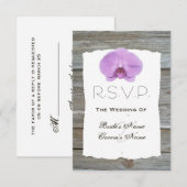 Orchid Wedding RSVP - Barnwood (Voorkant / Achterkant)