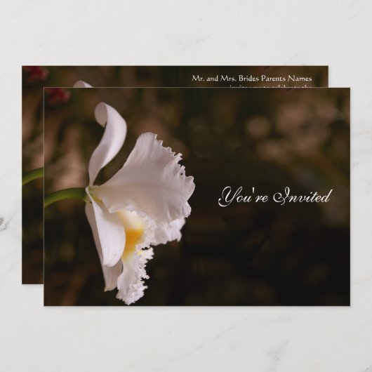 Orchid Wedding Uitnodiging (Voorkant / Achterkant)