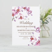 Orchid Wedding Uitnodiging (Staand voorkant)