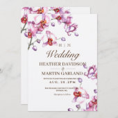 Orchid Wedding Uitnodiging (Voorkant / Achterkant)
