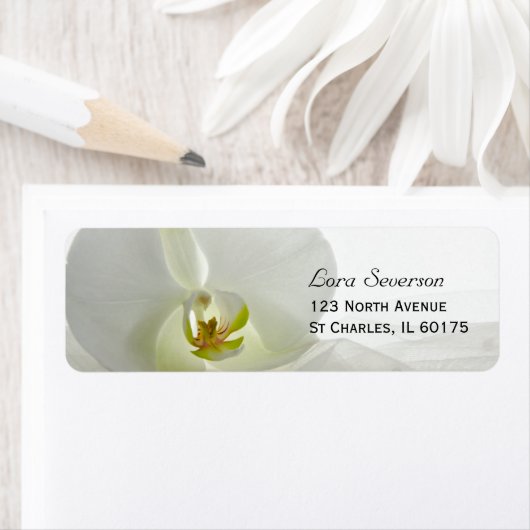 Orchid White en Bridal Veil Wedding Address Etiket (Insitu)