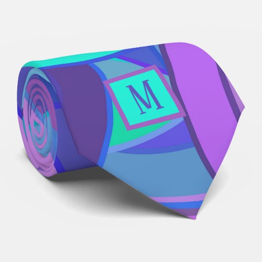 Orchide psychédélique et cravate de monogramme tur (Roulé)