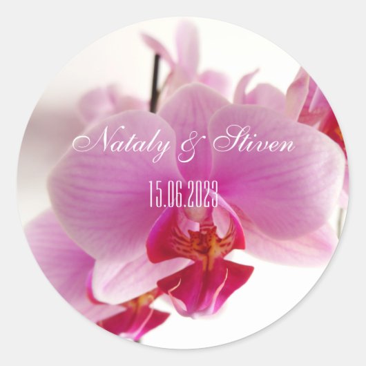 Orchidebloem Ronde Sticker (Voorkant)