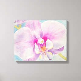 Orchidee 2 Waterverf op Canvas Afdruk