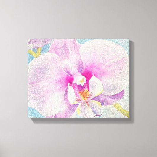 Orchidee 2 Waterverf op Canvas Afdruk (Voorkant)