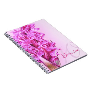 Orchidée aquarelle art personnalisé carnet rose