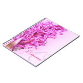 Orchidée aquarelle art personnalisé carnet rose (Côté gauche)