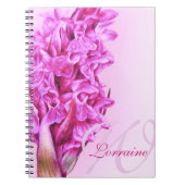 Orchidée aquarelle art personnalisé carnet rose (Devant)