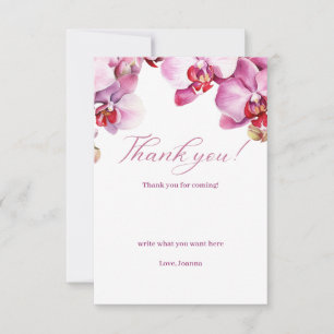 Orchidee Baby shower Bedankt Card