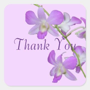Orchidee Bedankt paarse lavendel Vierkante Sticker