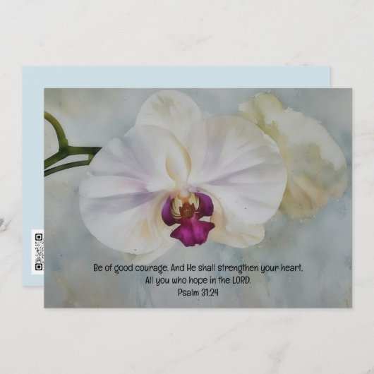 Orchidée Bible Verse Flat Note Carte (Devant / Derrière)