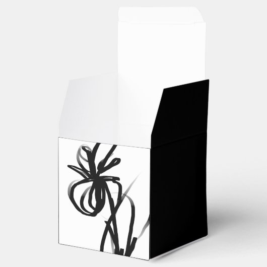 Orchidee Blanc: Abstract Wit & Zwart Bedankdoosjes (Geopend)