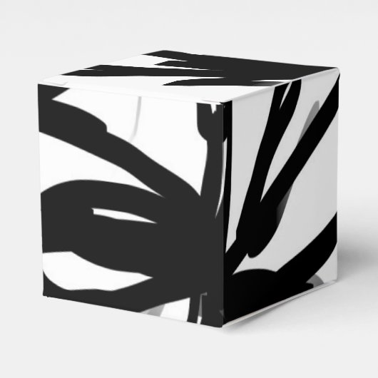 Orchidee Blanc: Abstract Wit & Zwart Bedankdoosjes (Voorkant Zijde)