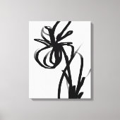 Orchidee Blanc: Abstract Wit & Zwart Canvas Afdruk (Voorkant)