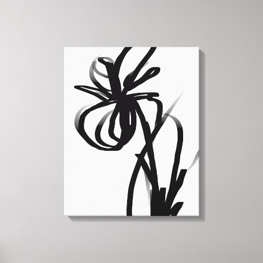Orchidee Blanc: Abstract Wit & Zwart Canvas Afdruk (Voorkant)