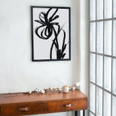 Orchidee Blanc: Abstract Wit & Zwart Canvas Afdruk