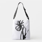 Orchidee Blanc: Abstract Wit & Zwart Crossbody Tas (Achterkant)
