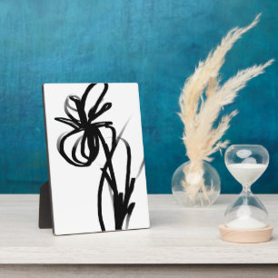 Orchidee Blanc: Abstract Wit & Zwart Fotoplaat