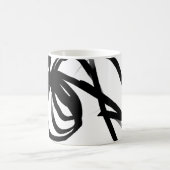 Orchidee Blanc: Abstract Wit & Zwart Koffiemok (Center)