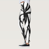 Orchidee Blanc: Abstract Wit & Zwart Leggings (Links)