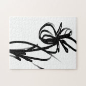 Orchidee Blanc: Abstract Wit & Zwart Legpuzzel (Horizontaal)