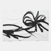 Orchidee Blanc: Abstract Wit & Zwart Theedoek (Horizontaal)