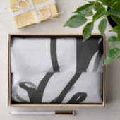 Orchidee Blanc: Abstract Wit & Zwart Tissuepapier (Geschenk)