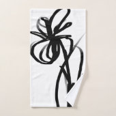 Orchidée Blanc : Abstrait blanc et noir (Serviette à main)