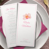 Orchidée blanc rose mariage événement menu long pe