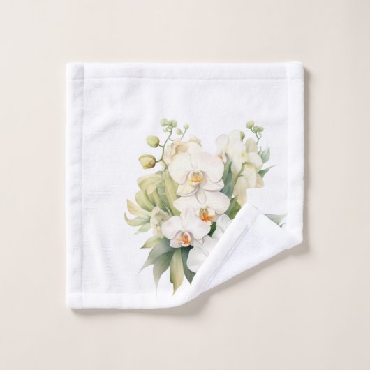Orchidée blanche (Gant de toilette)