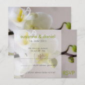 Orchidée blanche ・ Carte de réponse au mariage (Devant / Derrière)
