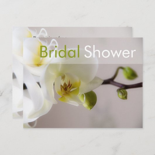 Orchidée blanche ・ Carte postale Invitation de dou (Devant / Derrière)