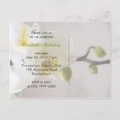 Orchidée blanche ・ Carte postale Invitation fête (Dos)